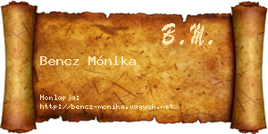 Bencz Mónika névjegykártya